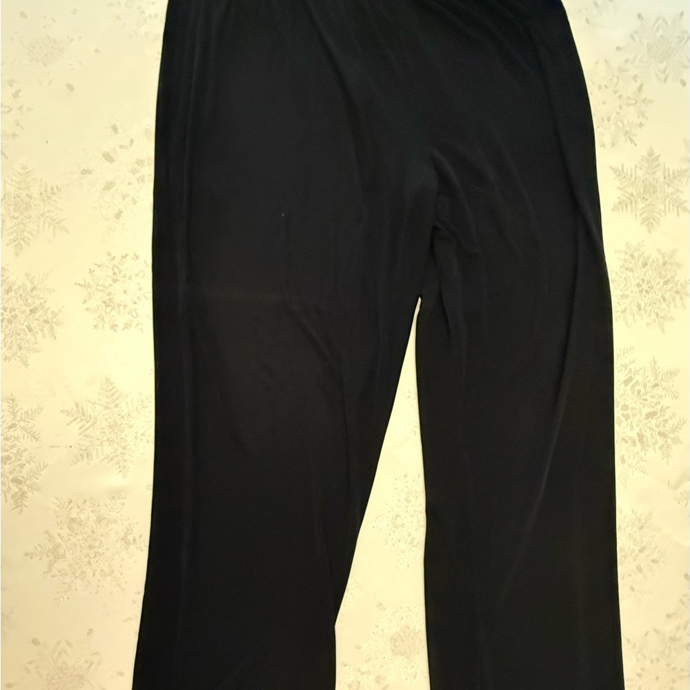 Maggie Barnes Black Elastic-Waist Wide Leg Pants